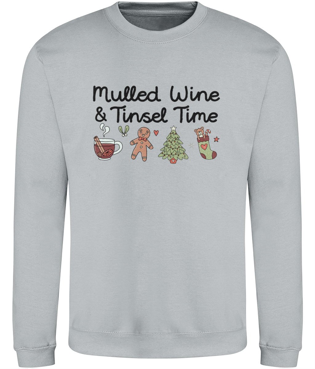 Mulled Wine & Tinsel Time - Adult Sweatshirt - Multi Colour Available
