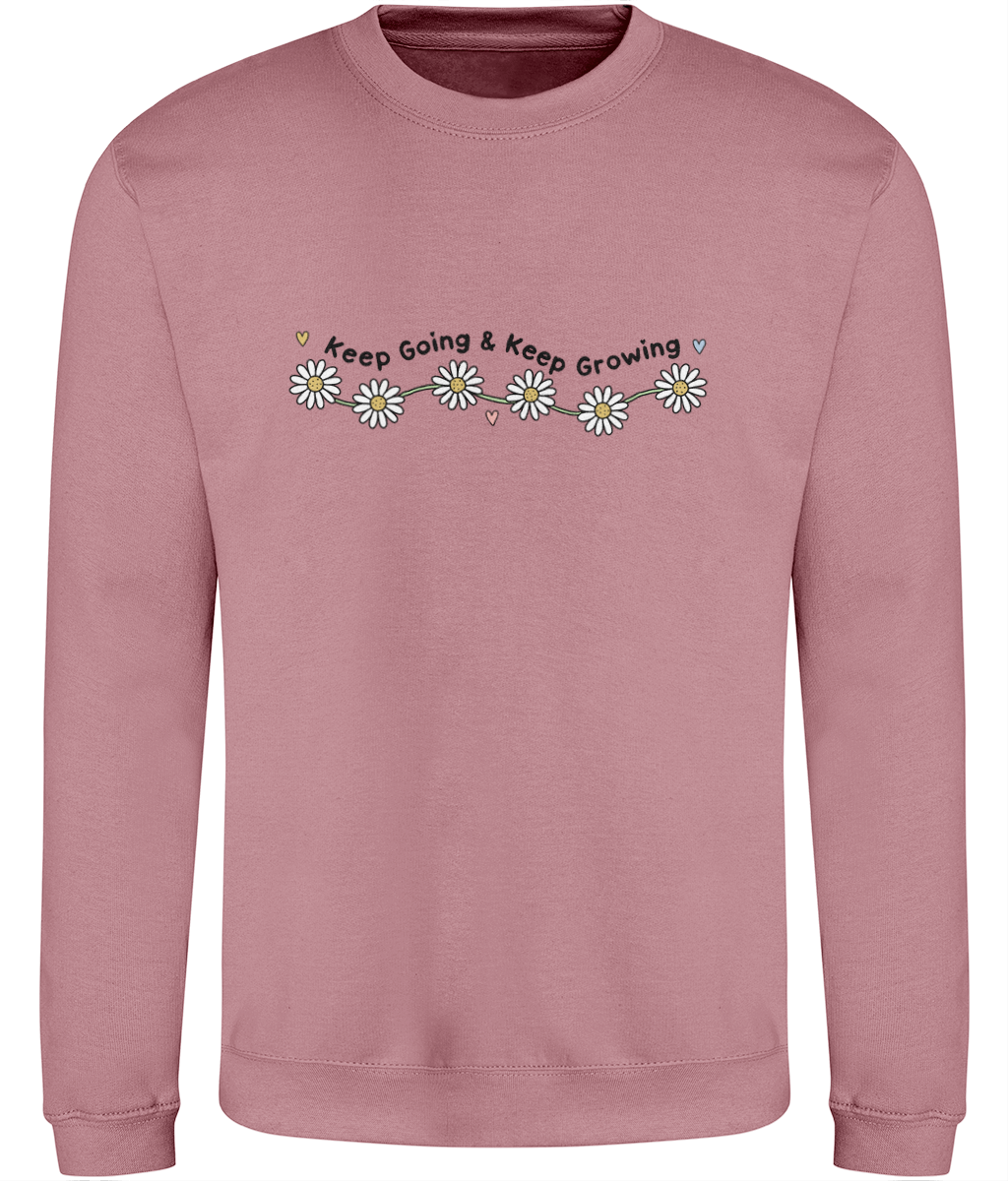 Keep Going & Keep Growing - Adult Sweatshirt - Light Multicolour Options
