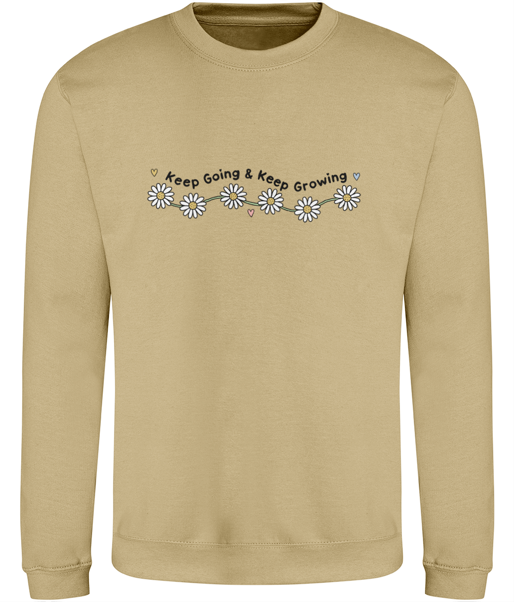 Keep Going & Keep Growing - Adult Sweatshirt - Light Multicolour Options