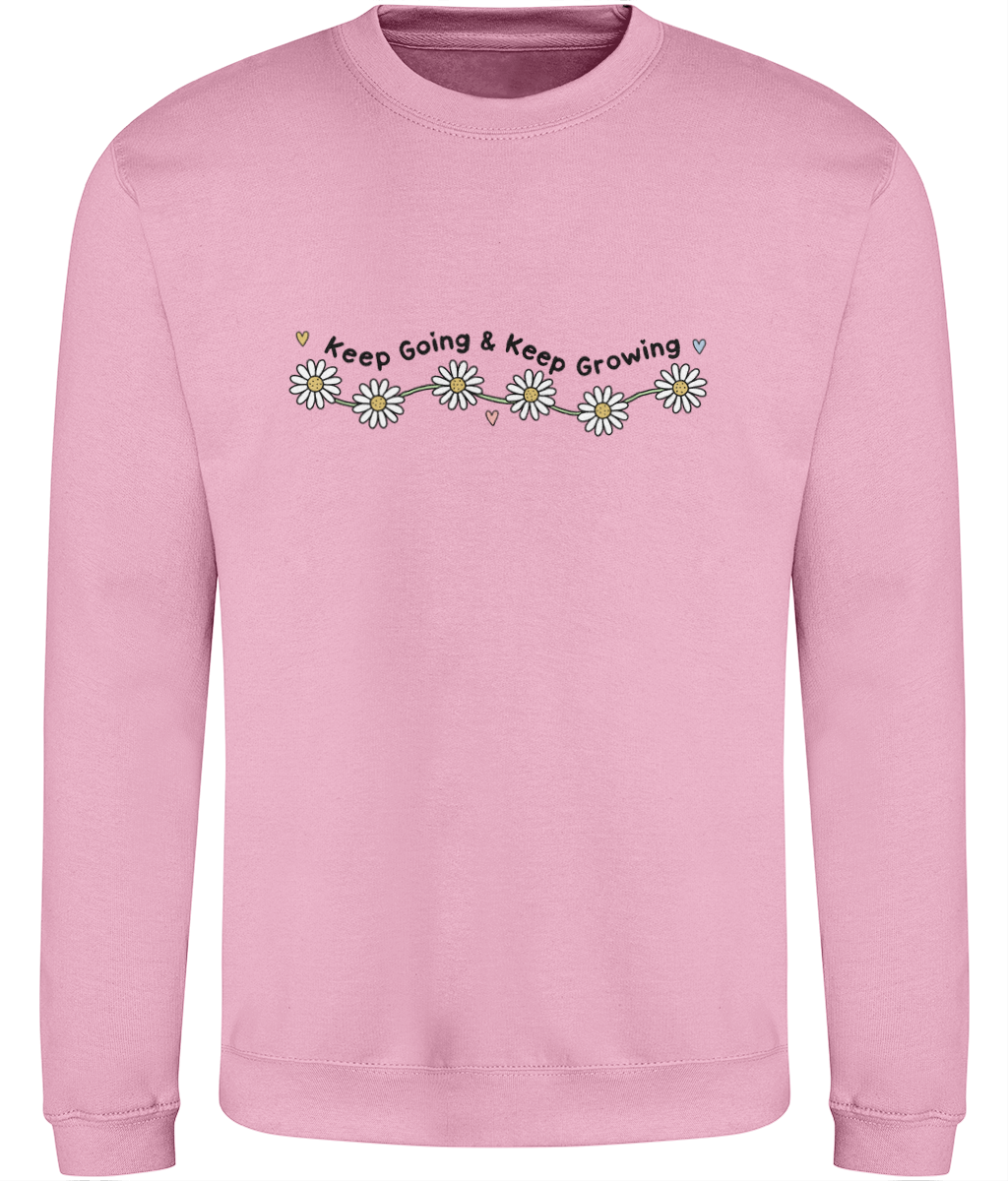 Keep Going & Keep Growing - Adult Sweatshirt - Light Multicolour Options