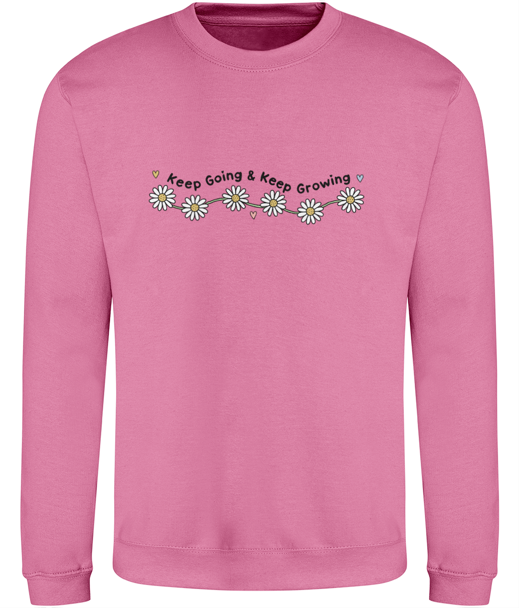 Keep Going & Keep Growing - Adult Sweatshirt - Light Multicolour Options