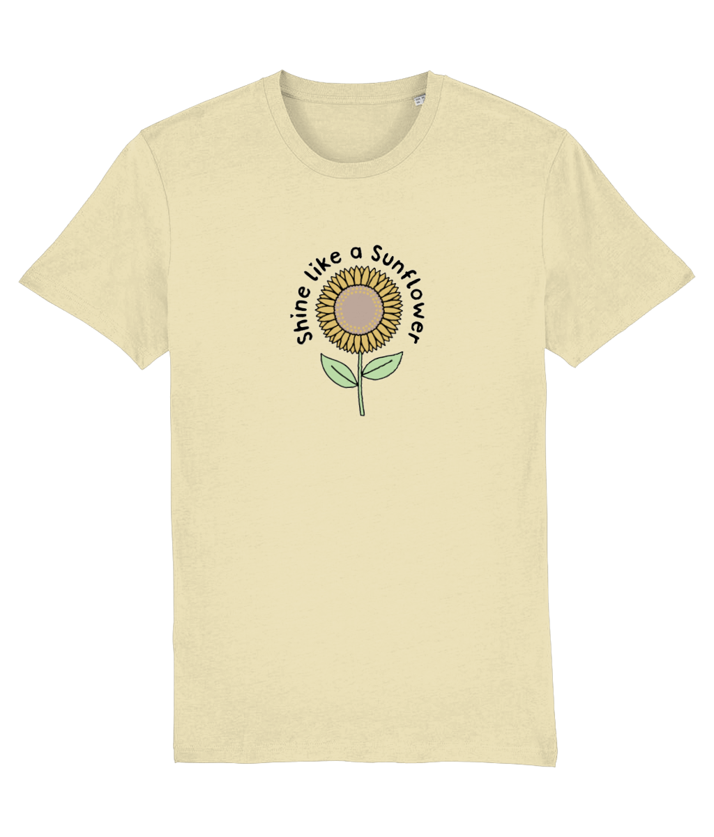 Shine Like A Sunflower - Adult T- Shirt - Light Multi Colour Available