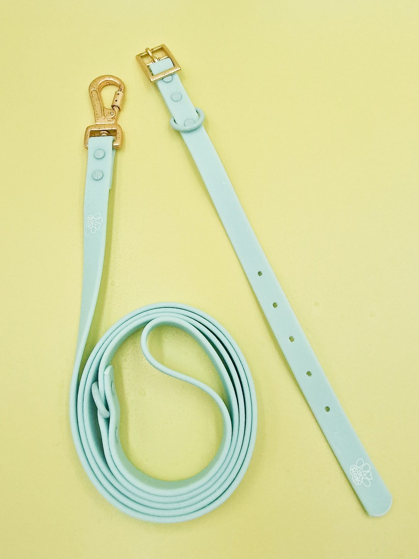 Waterproof Collar & Lead Set Pastel Blue