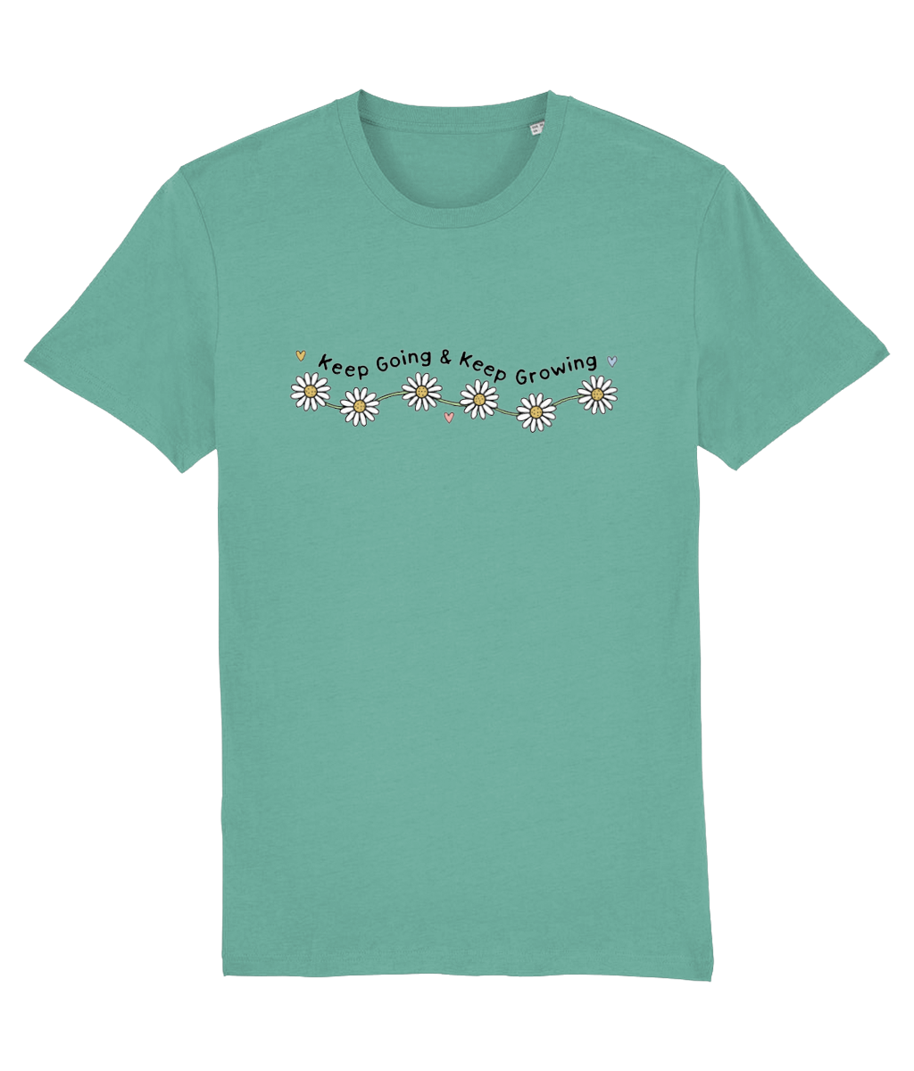 Keep Going & Keep Growing - Adult T-Shirt - Light Multi Colour Available