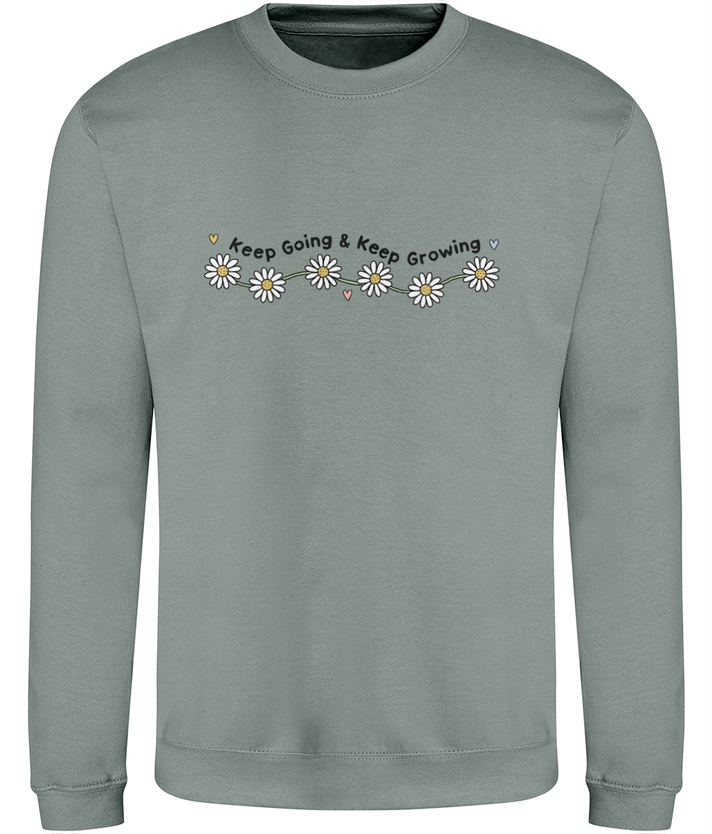 Keep Going & Keep Growing - Adult Sweatshirt - Light Multicolour Options