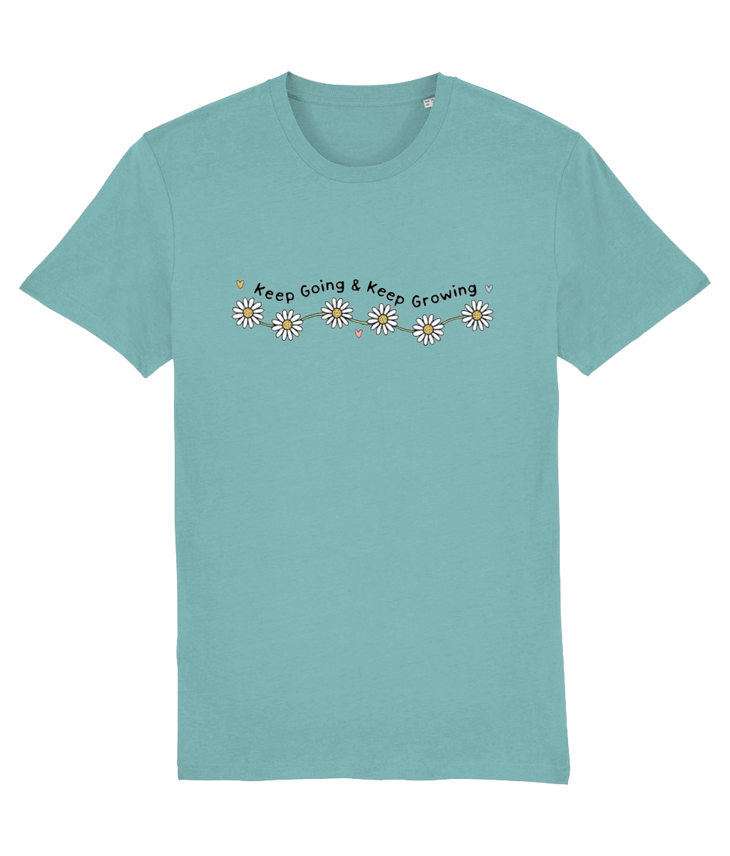 Keep Going & Keep Growing - Adult T-Shirt - Light Multi Colour Available