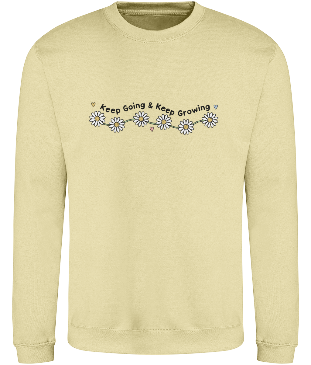 Keep Going & Keep Growing - Adult Sweatshirt - Light Multicolour Options