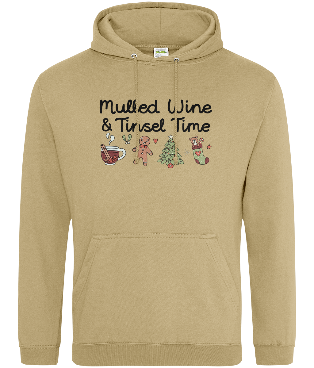 Mulled Wine & Tinsel Time - Adult Hoodie - Multi Colour Available