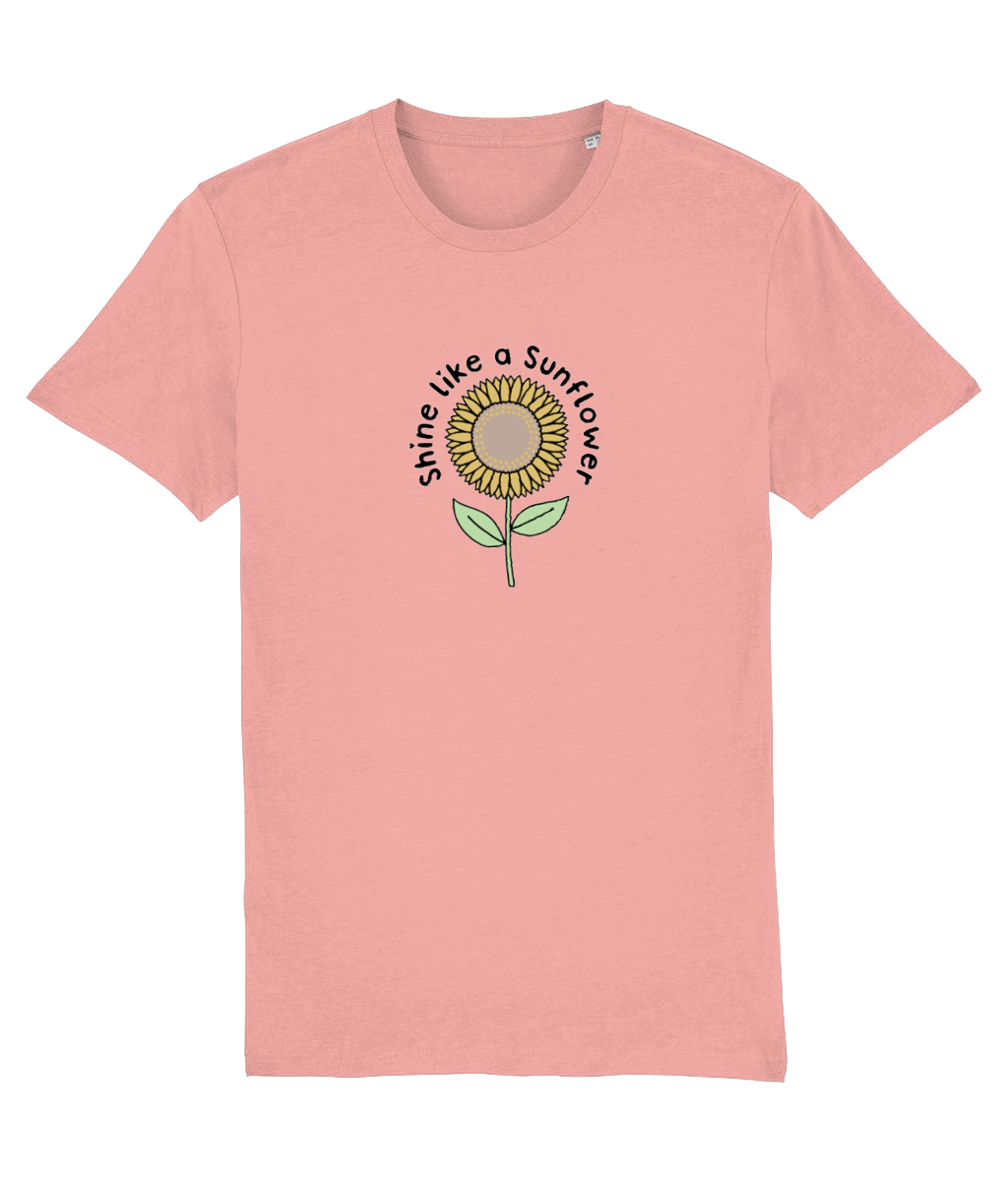 Shine Like A Sunflower - Adult T- Shirt - Light Multi Colour Available