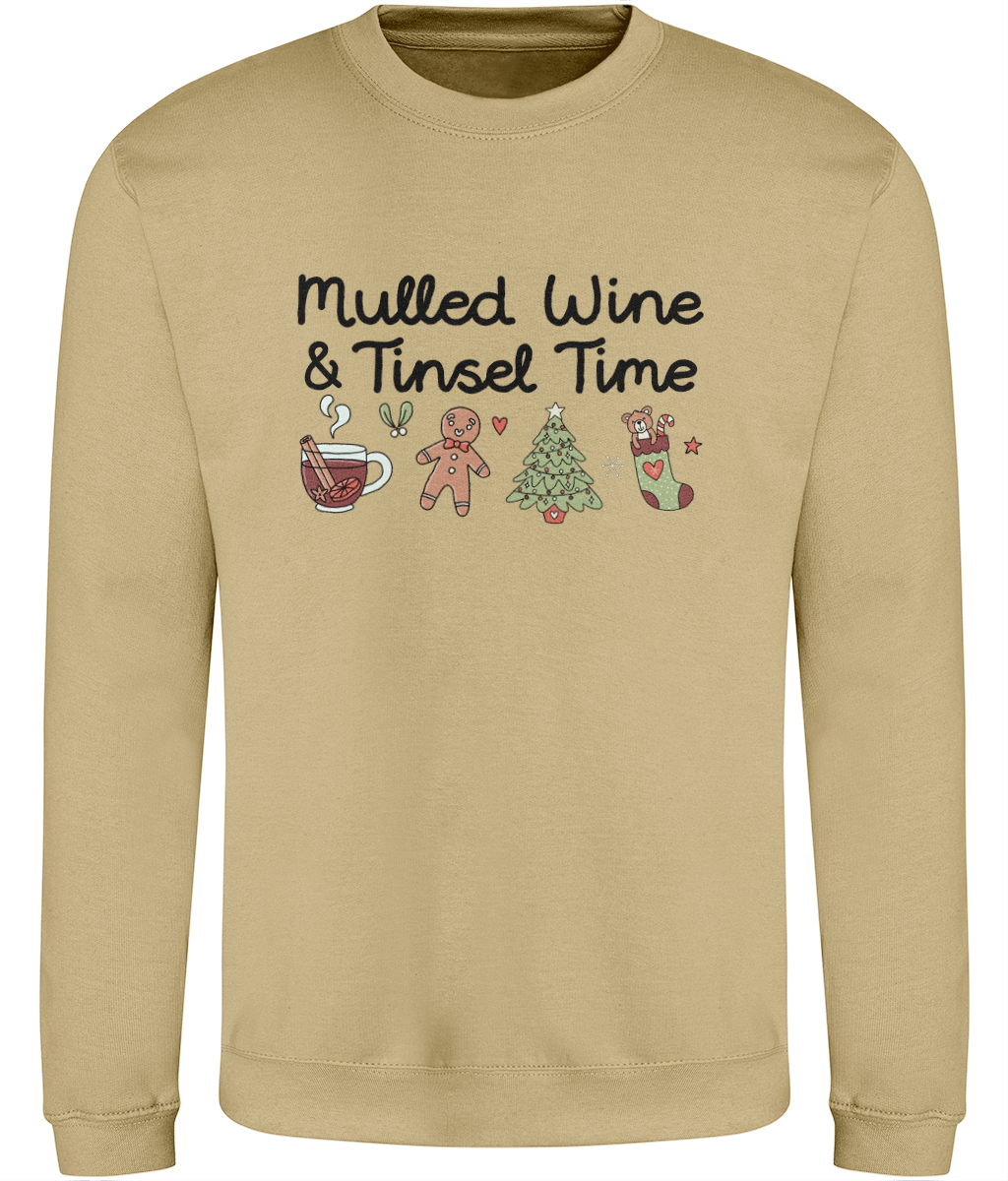 Mulled Wine & Tinsel Time - Adult Sweatshirt - Multi Colour Available