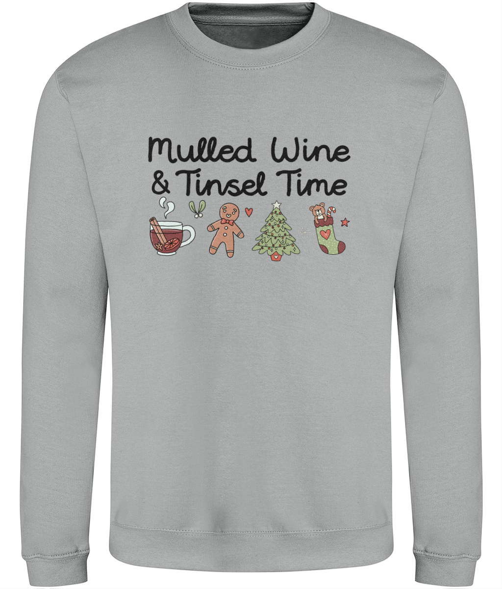 Mulled Wine & Tinsel Time - Adult Sweatshirt - Multi Colour Available