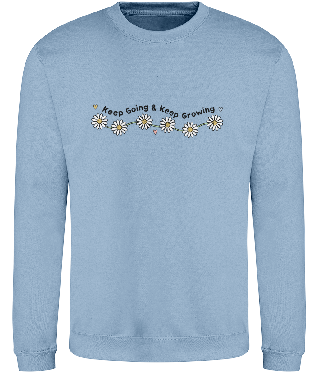 Keep Going & Keep Growing - Adult Sweatshirt - Light Multicolour Options