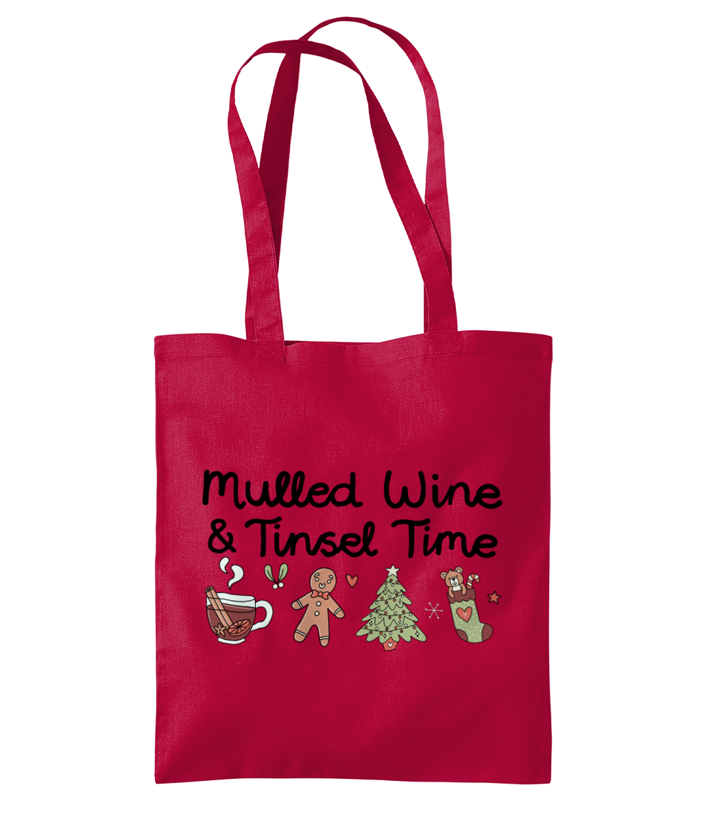 Mulled Wine & Tinsel Time - Organic Premium Cotton Tote Bag