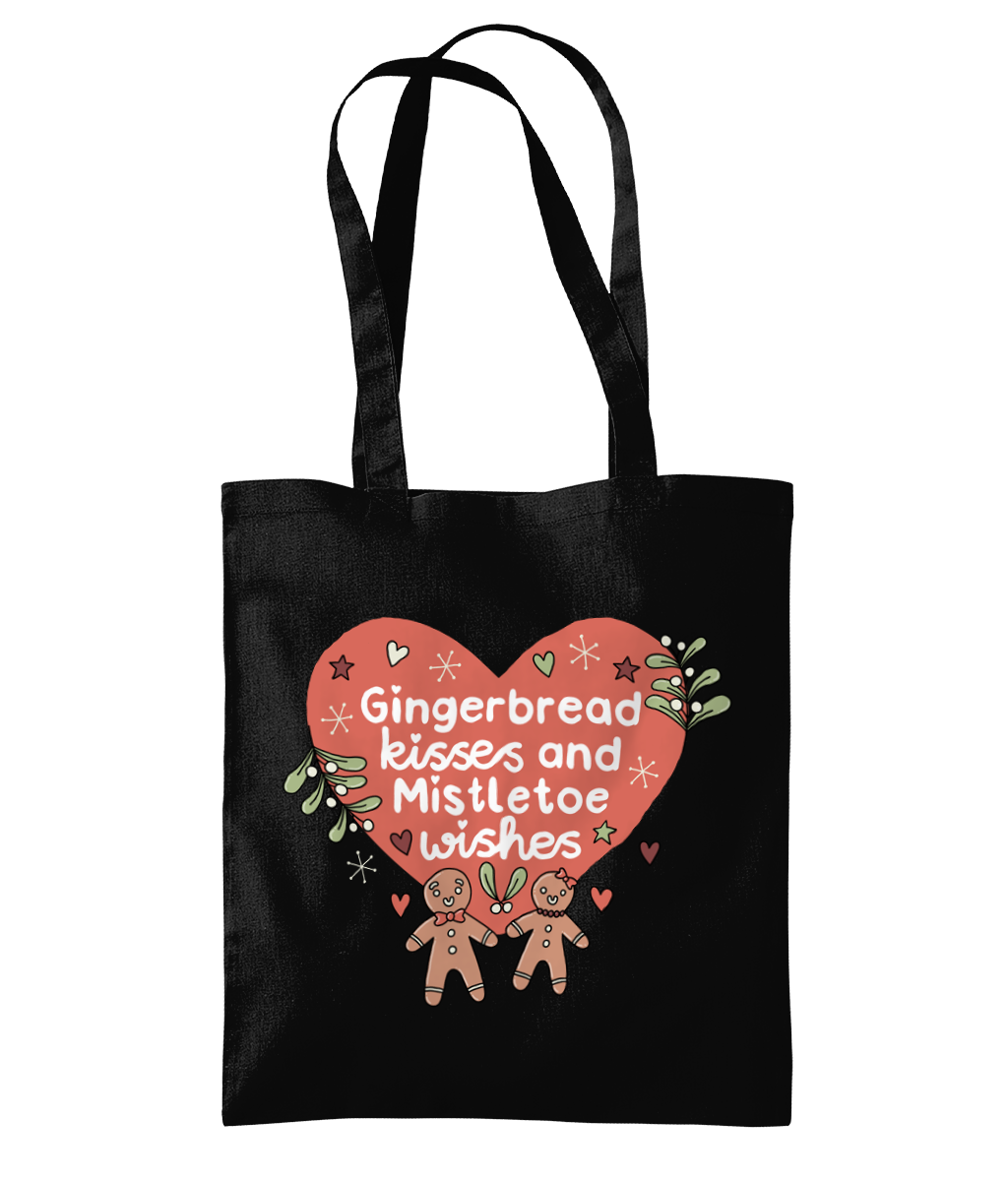 Gingerbread Kisses And Mistletoe Wishes - Organic Premium Cotton Tote Bag
