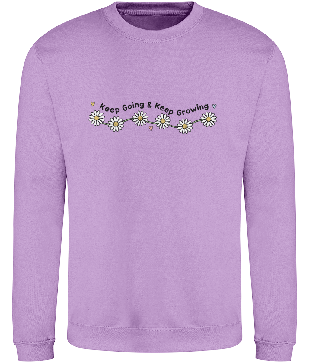 Keep Going & Keep Growing - Adult Sweatshirt - Light Multicolour Options