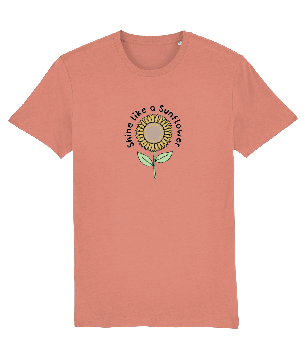 Shine Like A Sunflower - Adult T- Shirt - Light Multi Colour Available