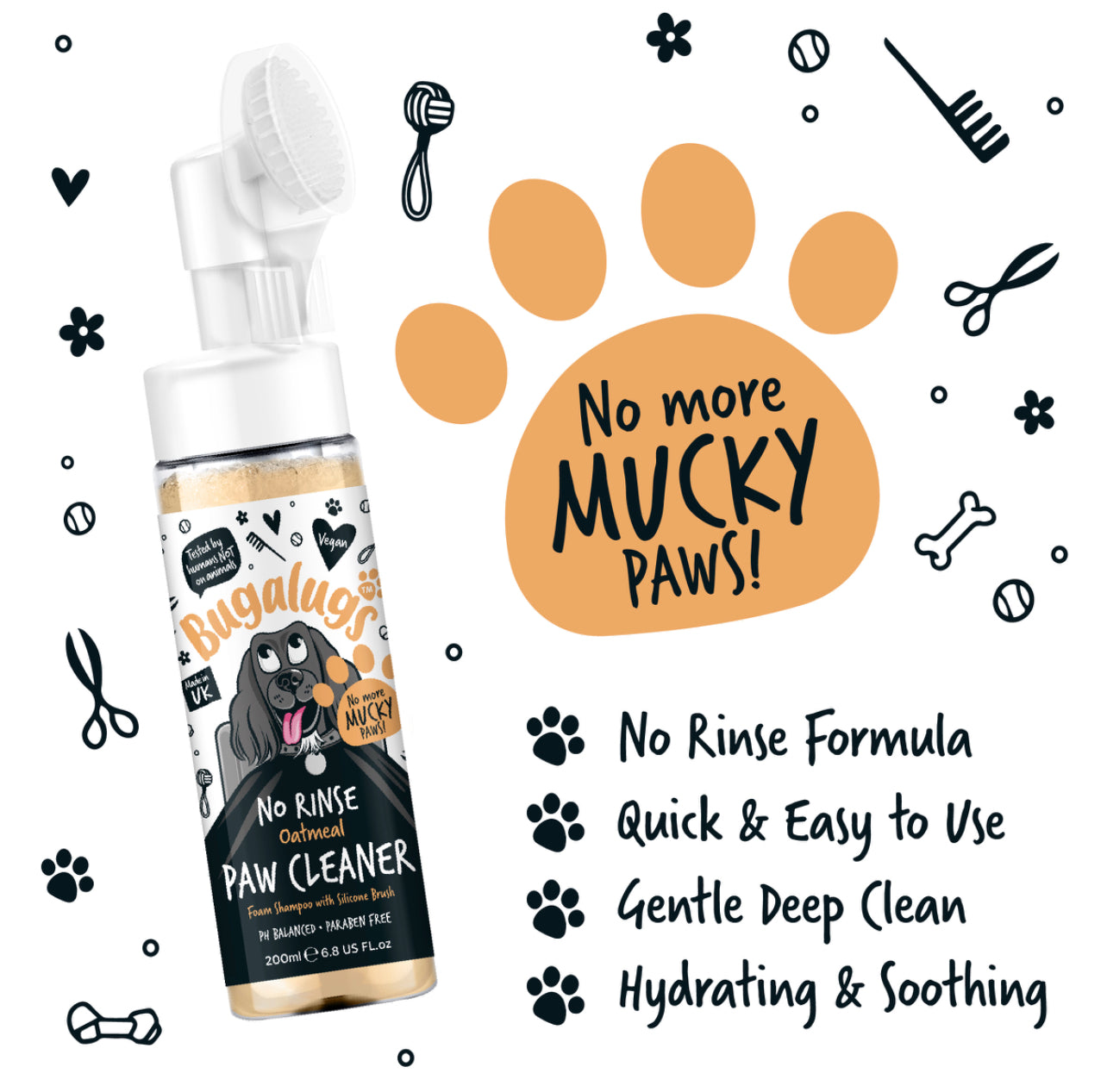Bugalugs - No Rinse Paw Cleaner Oatmeal ( Coconut & Lime )