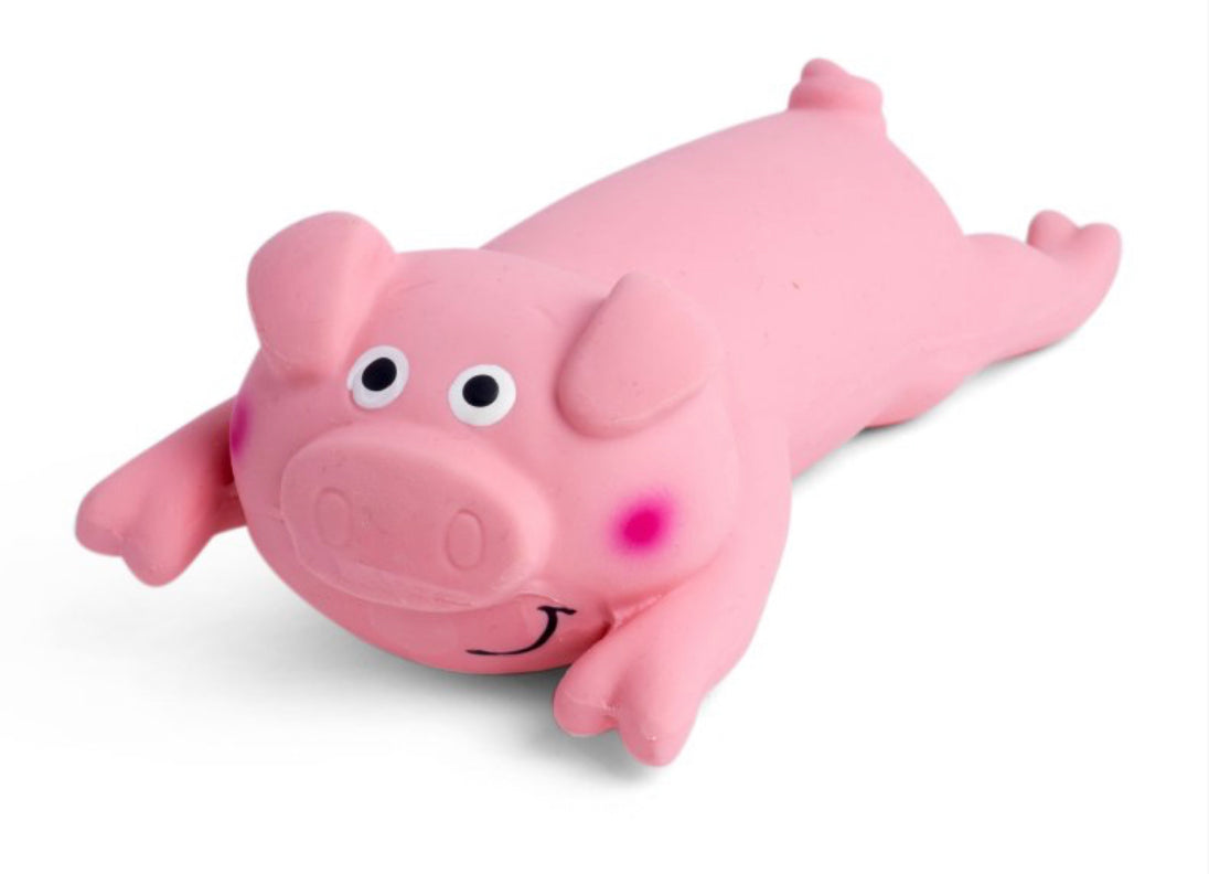 PETFACE BUDDIES LATEX LOUNGING PIG DOG TOY