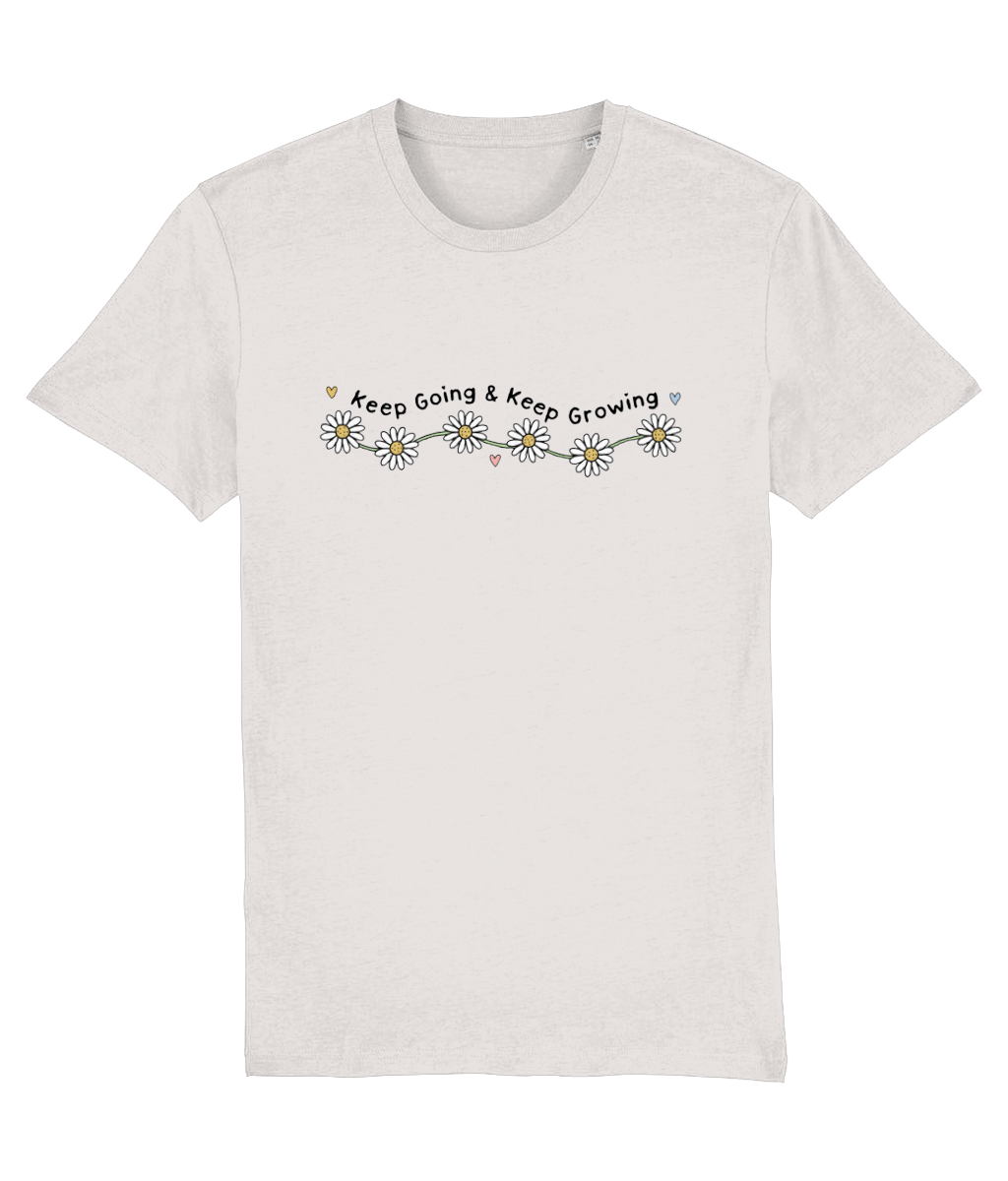 Keep Going & Keep Growing - Adult T-Shirt - Light Multi Colour Available