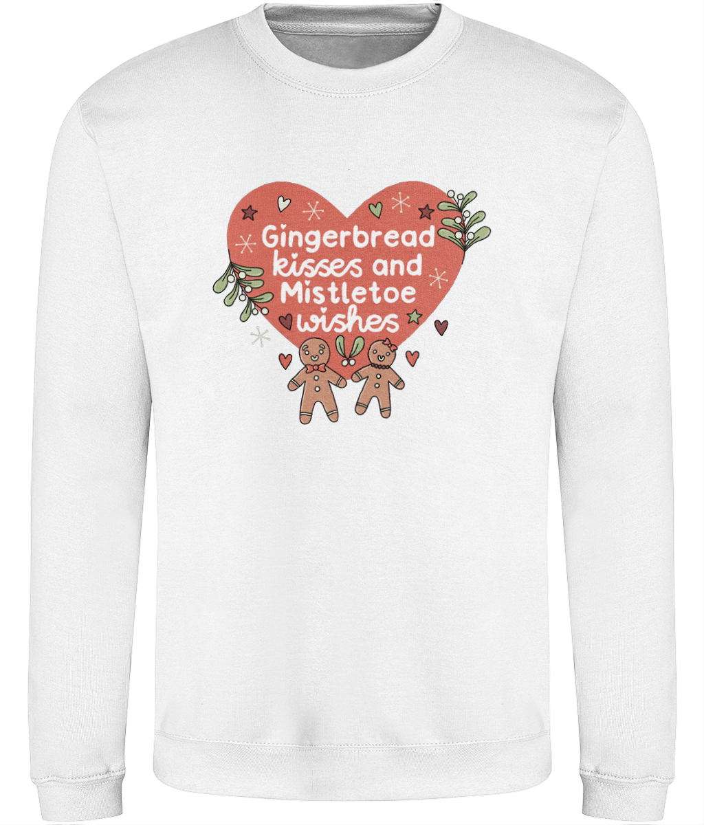 Gingerbread Kisses and Mistletoe Wishes - Adult Sweatshirt - Multi Colour Available