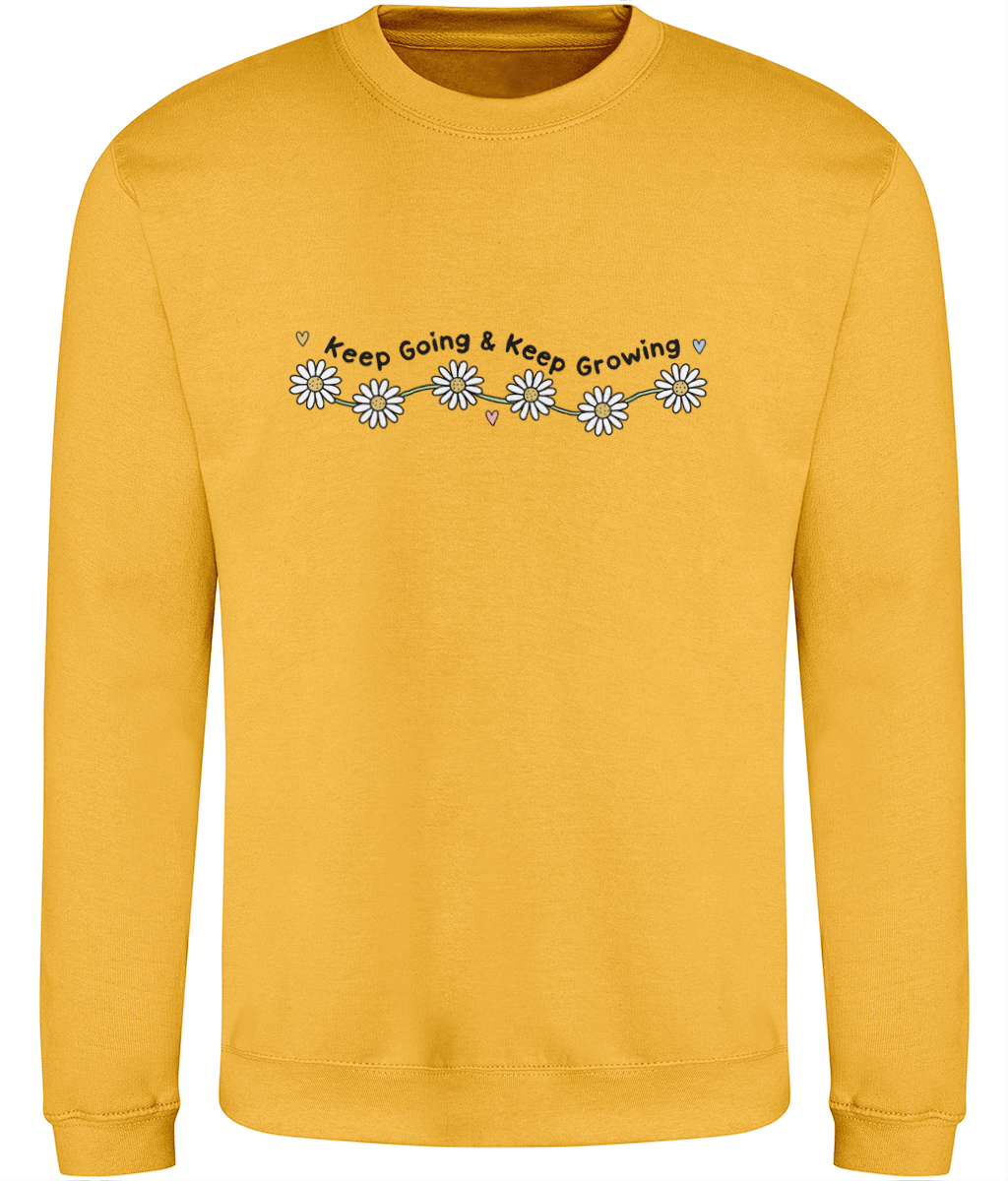 Keep Going & Keep Growing - Adult Sweatshirt - Light Multicolour Options