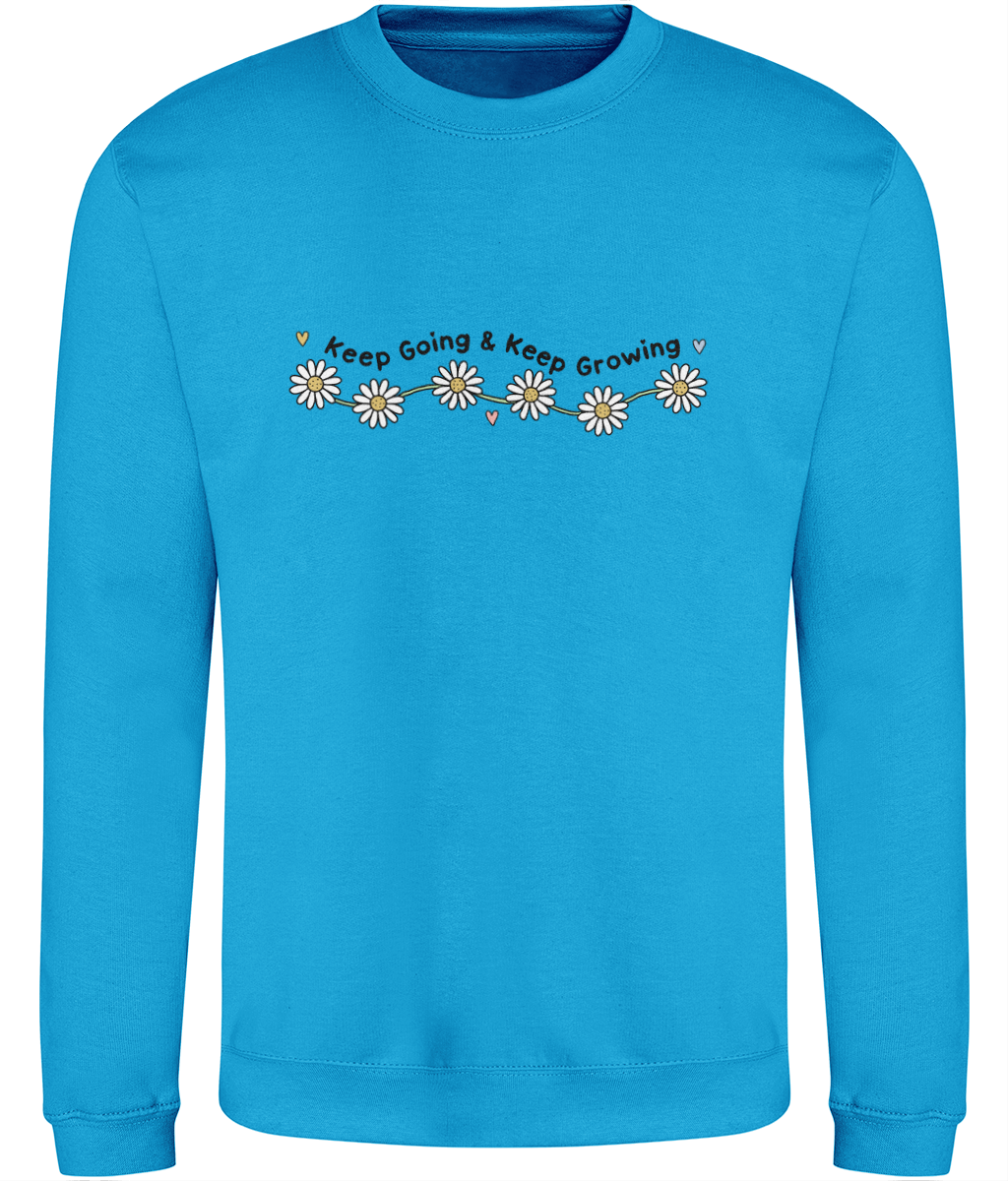 Keep Going & Keep Growing - Adult Sweatshirt - Light Multicolour Options