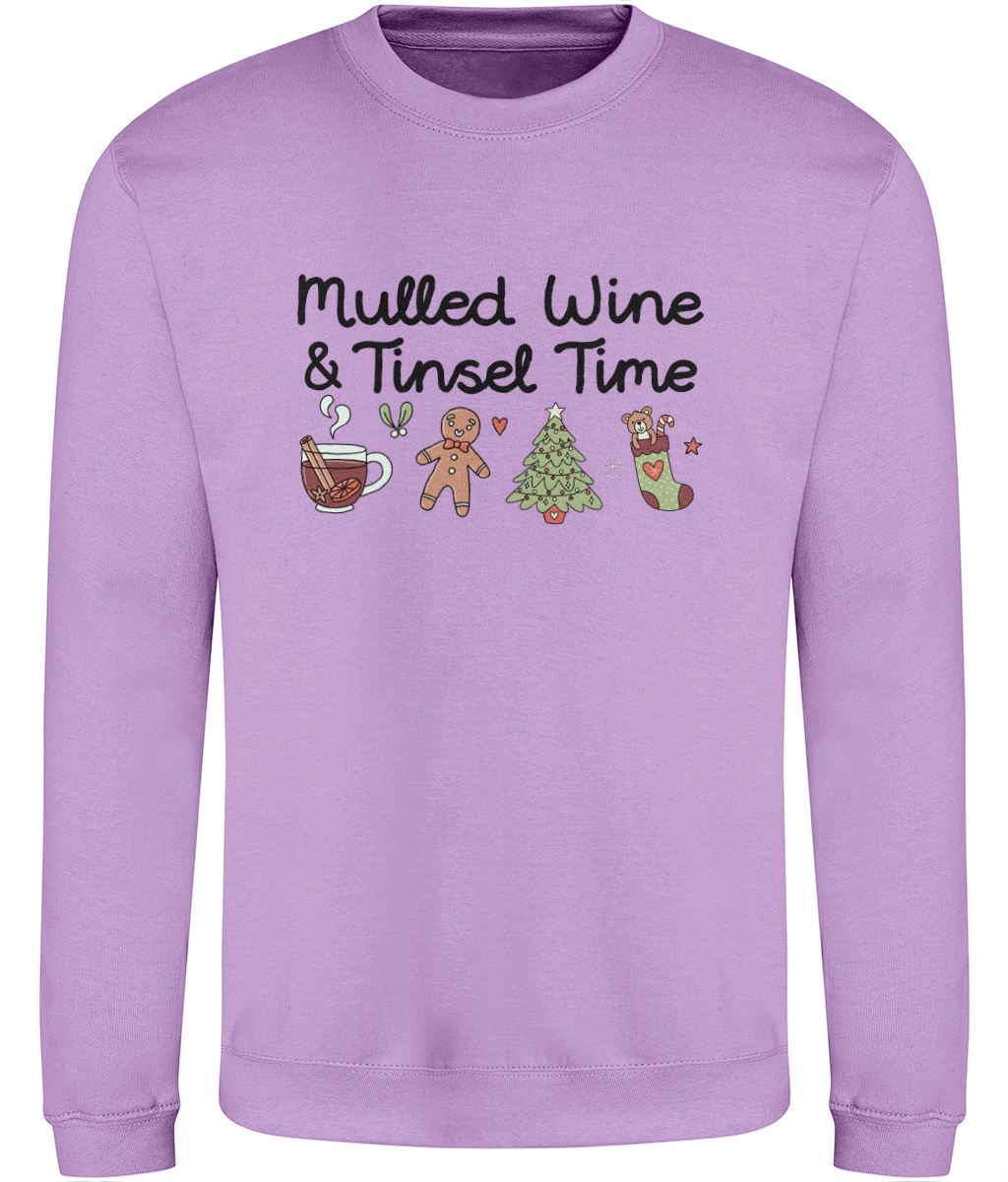 Mulled Wine & Tinsel Time - Adult Sweatshirt - Multi Colour Available
