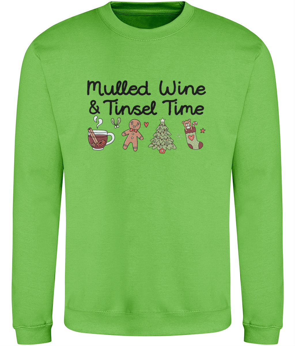 Mulled Wine & Tinsel Time - Adult Sweatshirt - Multi Colour Available