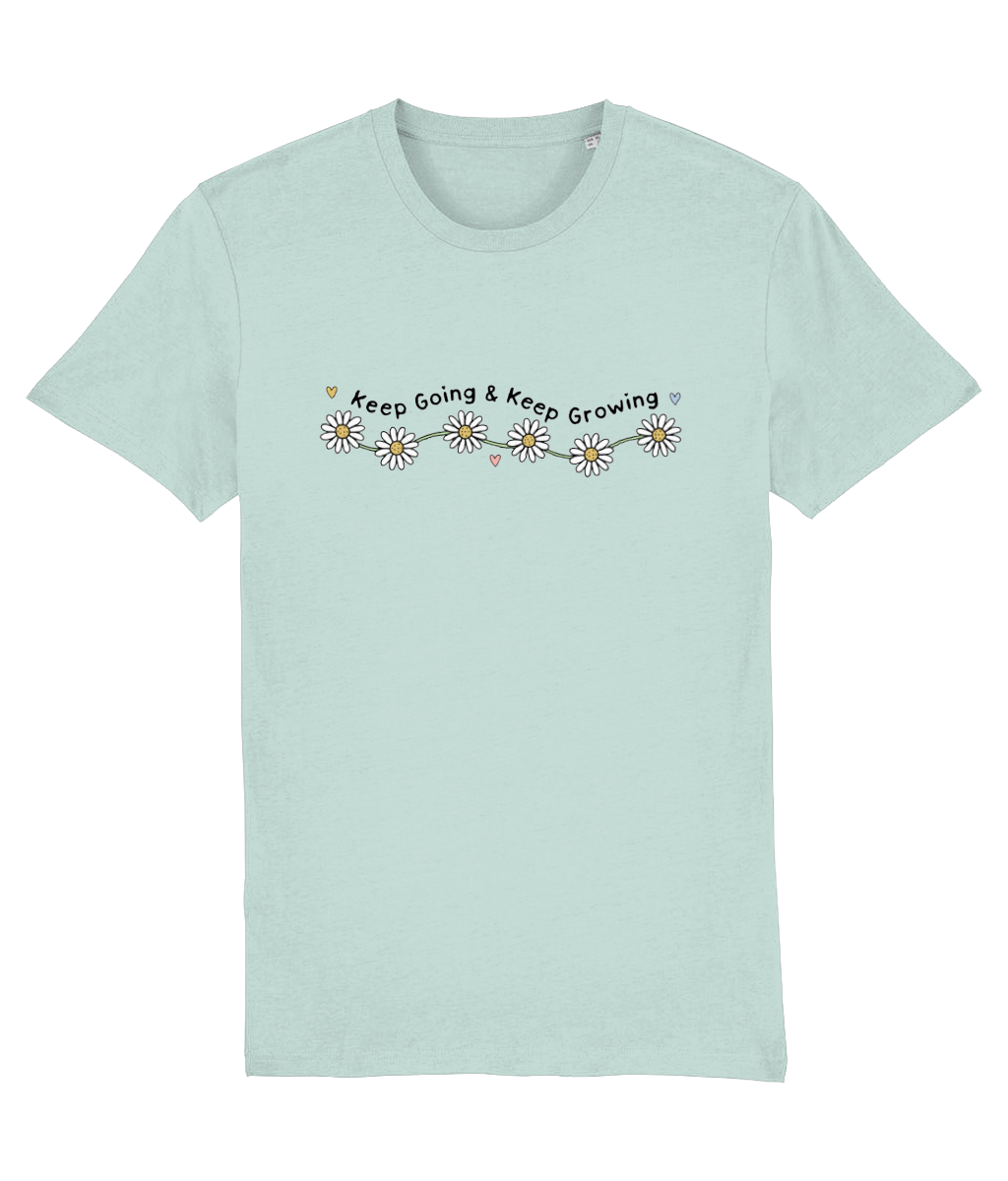 Keep Going & Keep Growing - Adult T-Shirt - Light Multi Colour Available