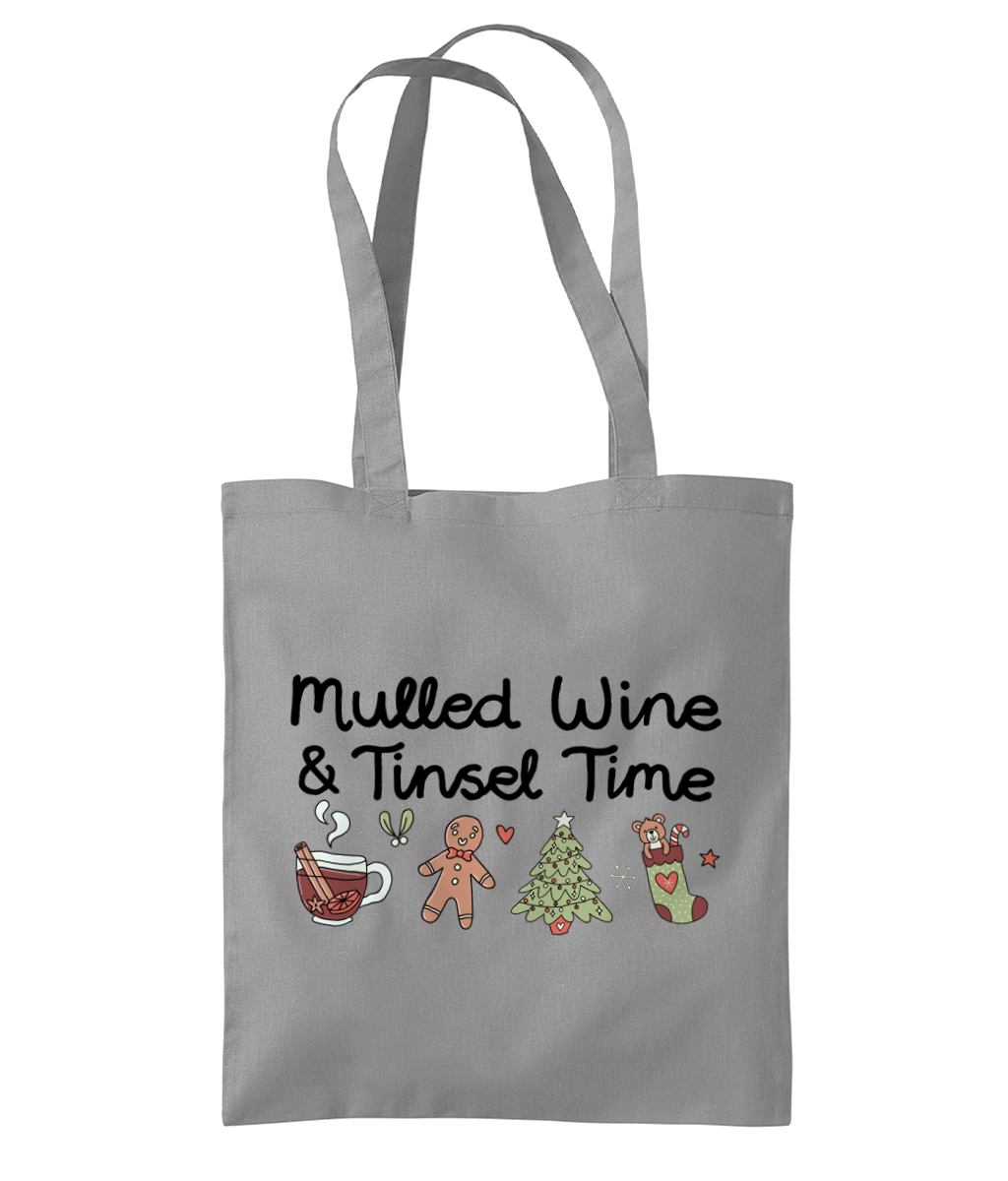 Mulled Wine & Tinsel Time - Organic Premium Cotton Tote Bag