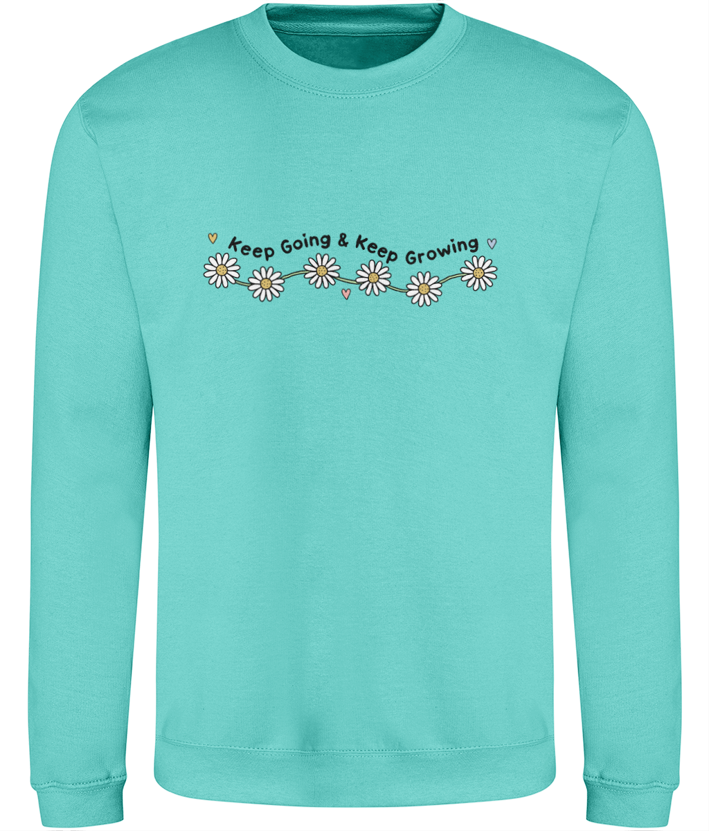 Keep Going & Keep Growing - Adult Sweatshirt - Light Multicolour Options
