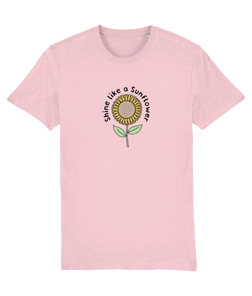 Shine Like A Sunflower - Adult T- Shirt - Light Multi Colour Available