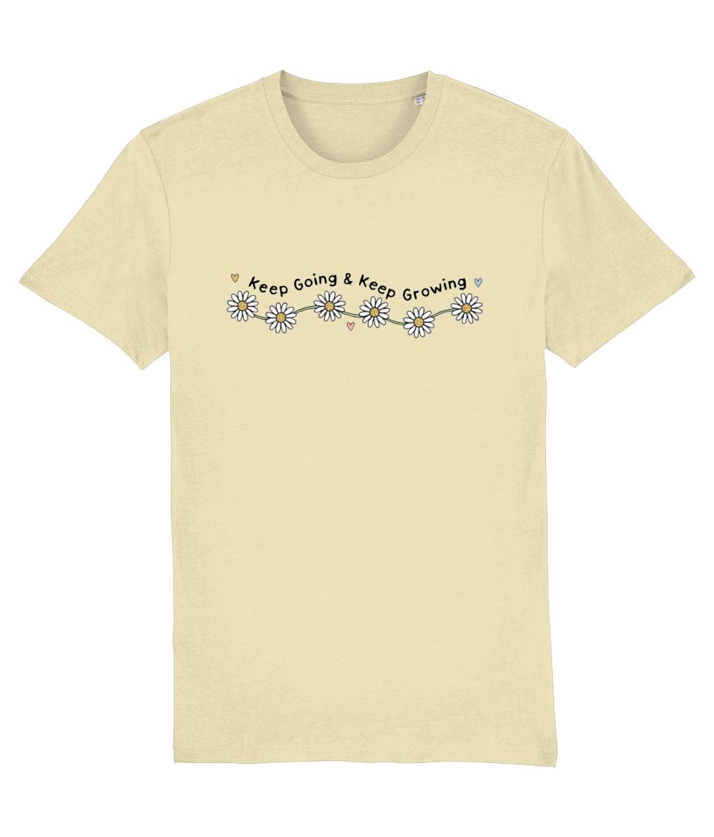 Keep Going & Keep Growing - Adult T-Shirt - Light Multi Colour Available