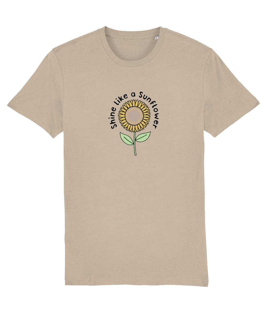 Shine Like A Sunflower - Adult T- Shirt - Light Multi Colour Available