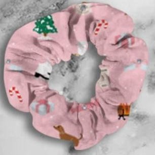 Scrunchie - Christmas Wishes Pink