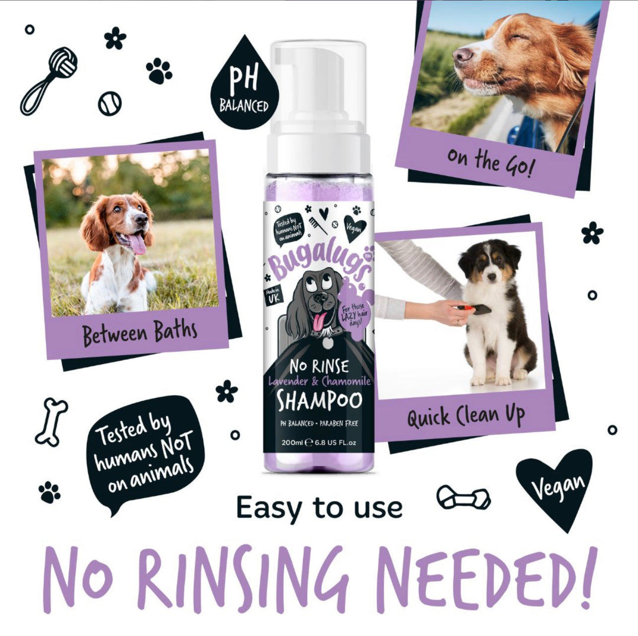 Bugalugs - No Rinse Lavender & Chamomile Shampoo