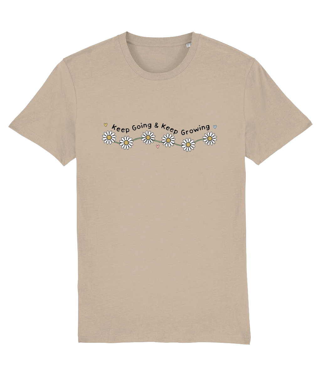 Keep Going & Keep Growing - Adult T-Shirt - Light Multi Colour Available