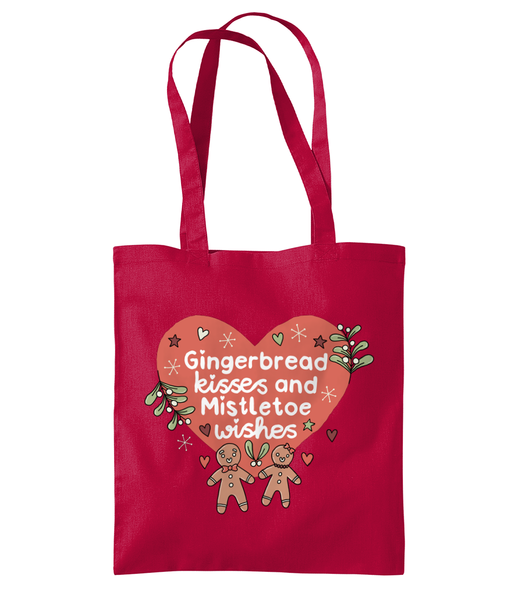 Gingerbread Kisses And Mistletoe Wishes - Organic Premium Cotton Tote Bag