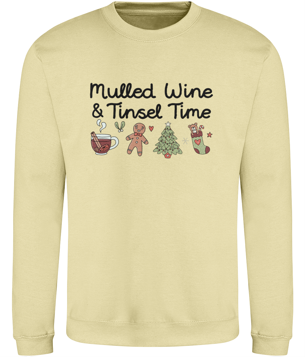 Mulled Wine & Tinsel Time - Adult Sweatshirt - Multi Colour Available