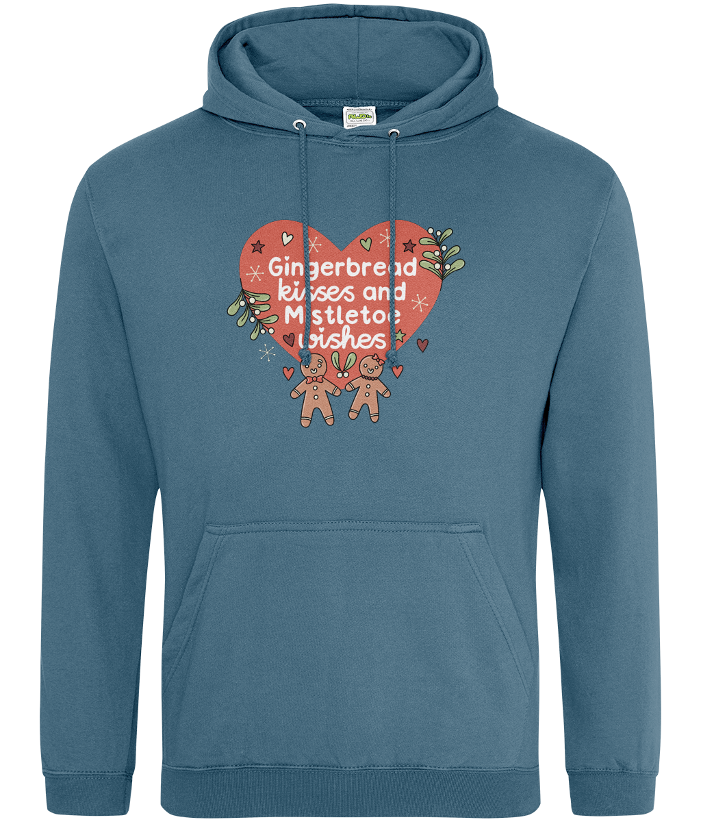 Gingerbread Kisses and Mistletoe Wishes - Adult Hoodie - Multi Colour Available