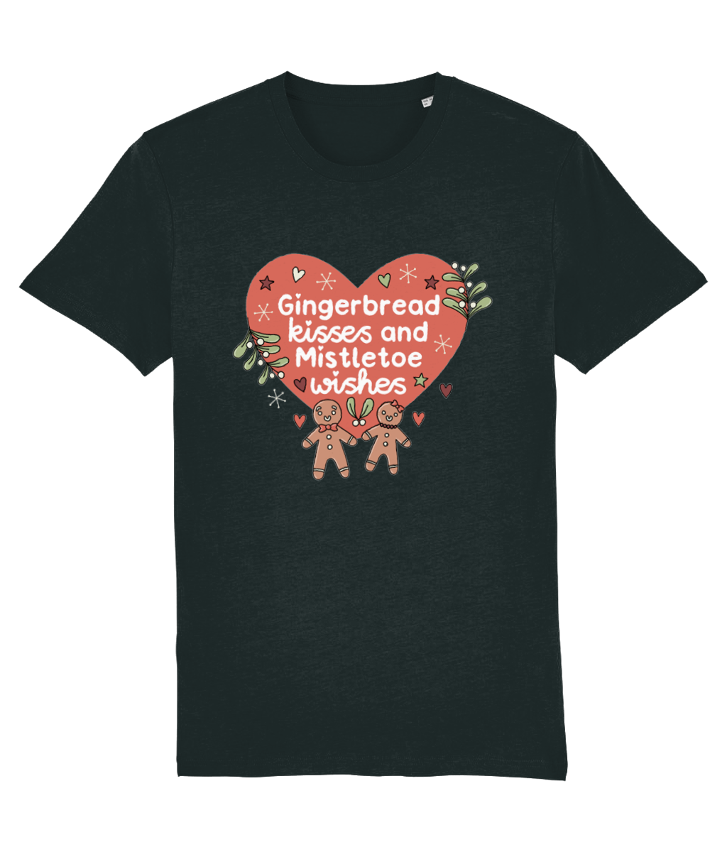 Gingerbread Kisses and Mistletoe Wishes - Adult T-Shirt - Multi Colour Available