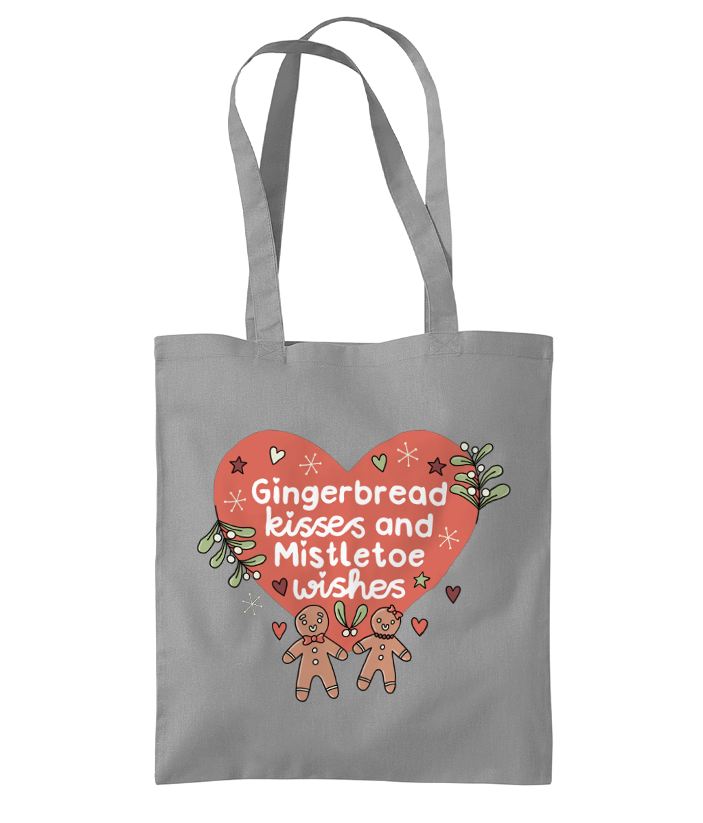 Gingerbread Kisses And Mistletoe Wishes - Organic Premium Cotton Tote Bag