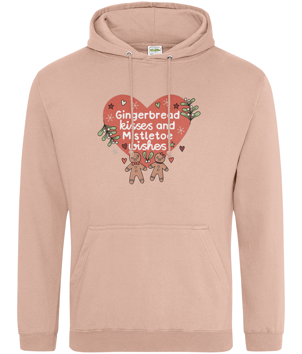 Gingerbread Kisses and Mistletoe Wishes - Adult Hoodie - Multi Colour Available