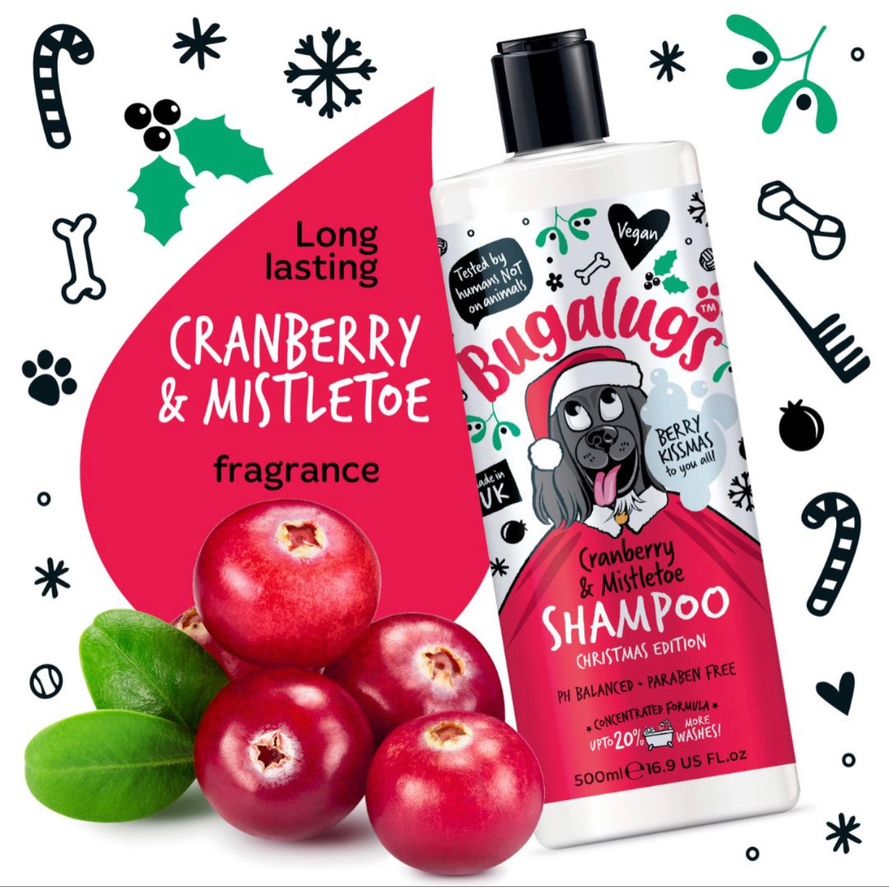 Bugalugs- Cranberry & Mistletoe Shampoo 200ML