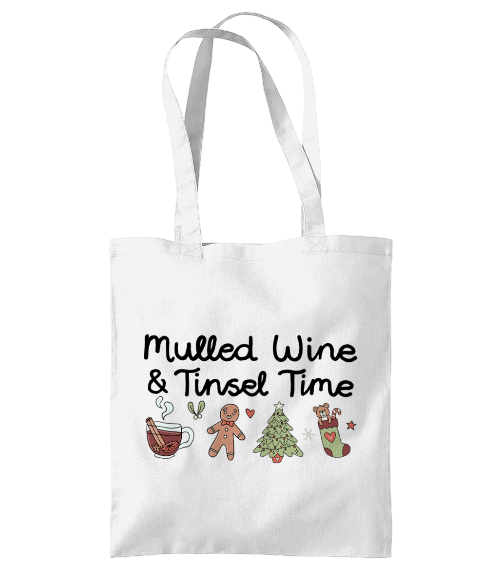 Mulled Wine & Tinsel Time - Organic Premium Cotton Tote Bag