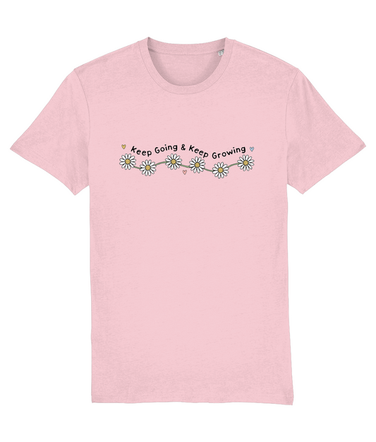 Keep Going & Keep Growing - Adult T-Shirt - Light Multi Colour Available