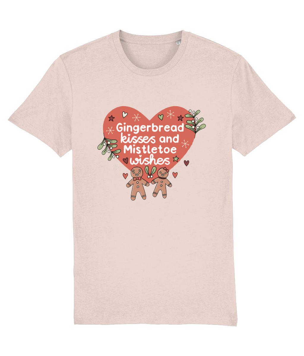 Gingerbread Kisses and Mistletoe Wishes - Adult T-Shirt - Multi Colour Available