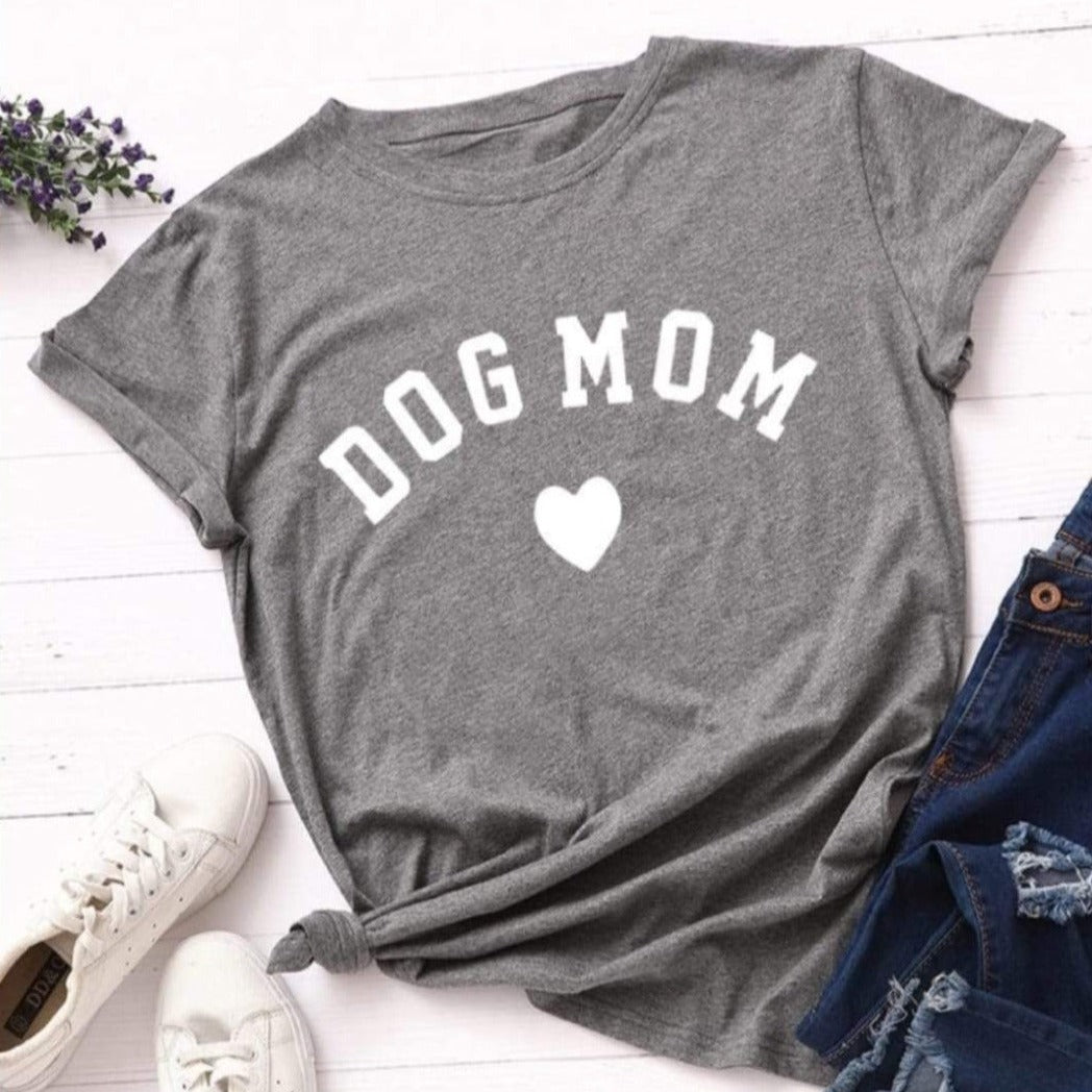 T-Shirt - Dog Mom - Grey