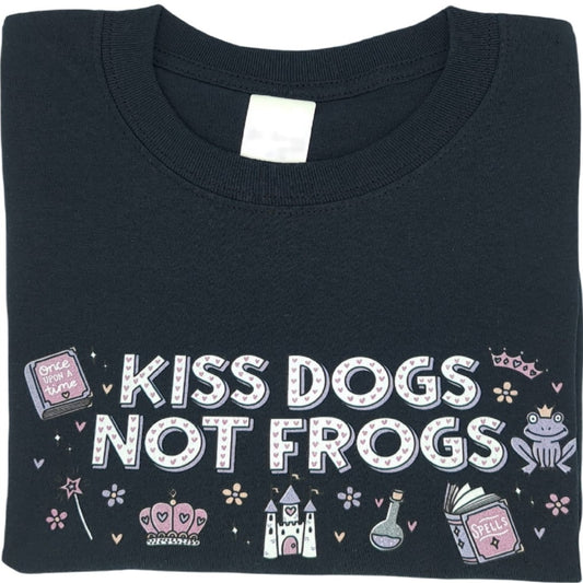 T-Shirt- Kiss Dogs Not Frogs - Black