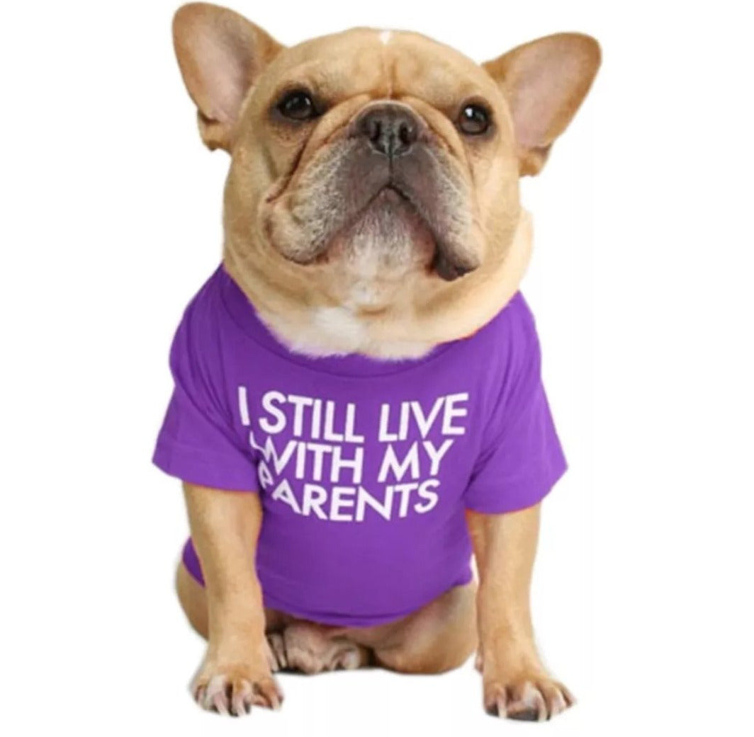 Dog T-Shirt - I Still Live With My Parents Purple